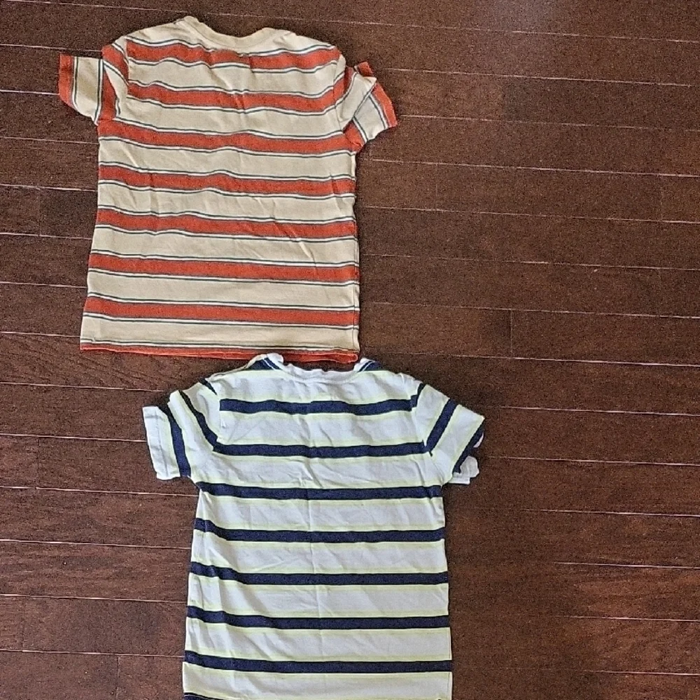 Kids Striped Shirts - Orange and Navy